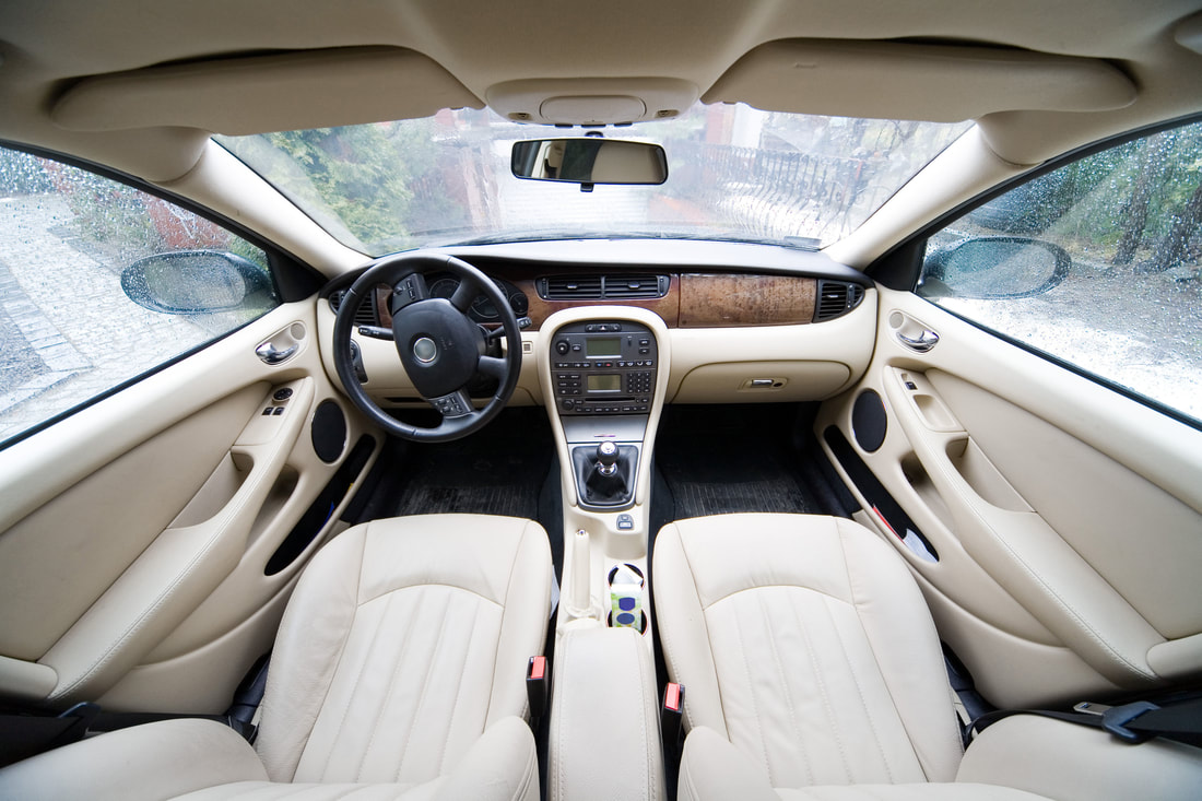 Photo of the interior of a car.